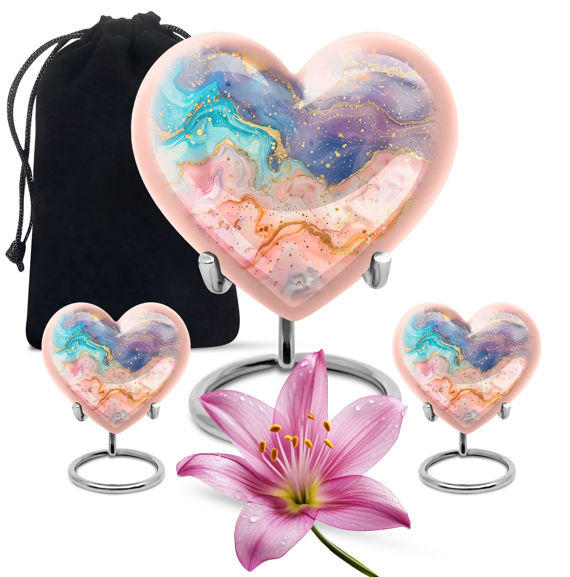 Abstract heart-shaped urn for funeral burial