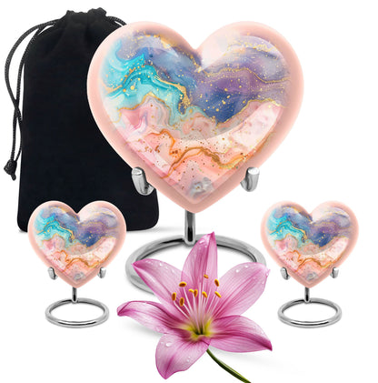 Abstract heart-shaped urn for funeral burial
