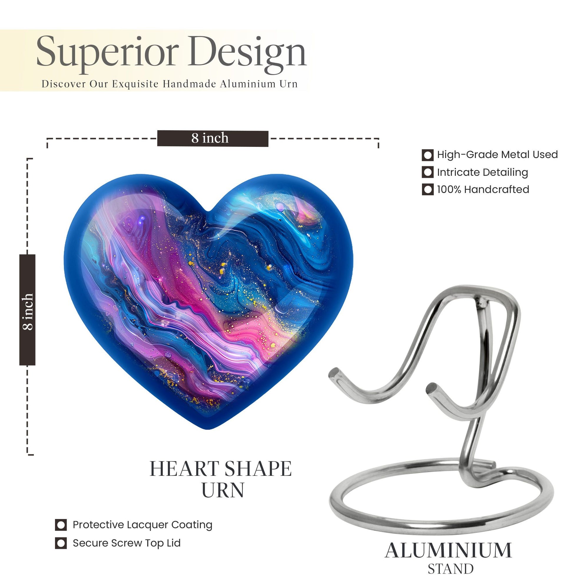 abstract heart-shaped burial large urn
