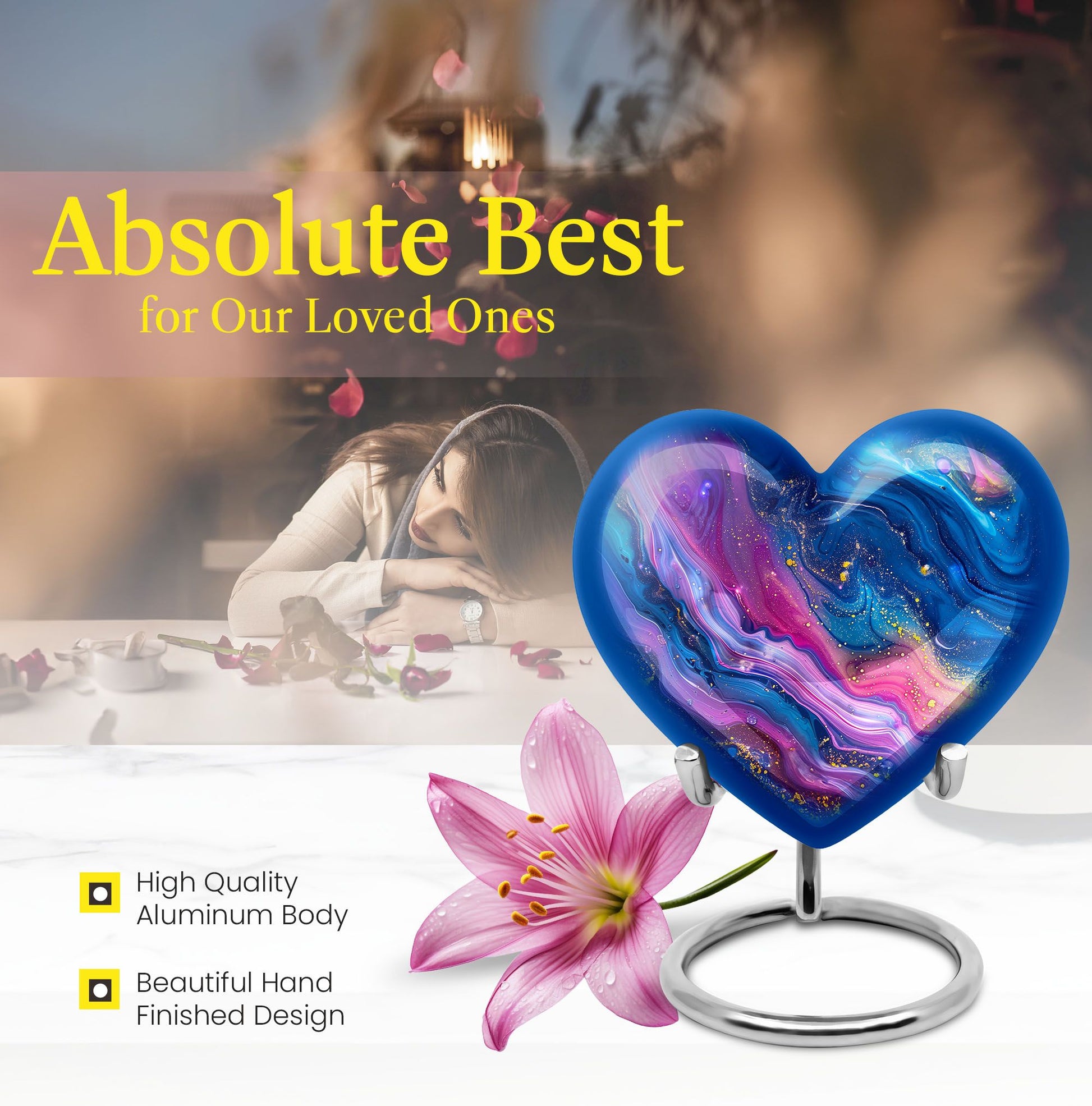 abstract heart-shaped burial large urn