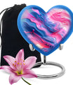 Abstract heart shaped memorial urn