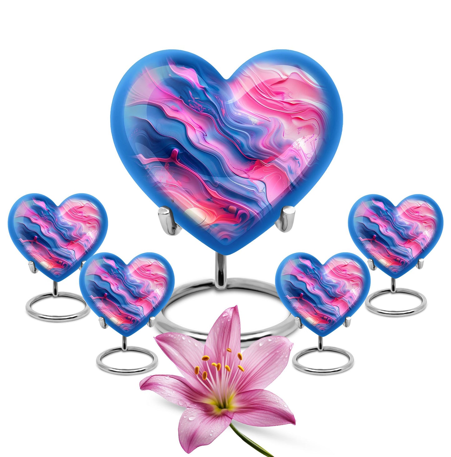 Abstract heart shaped memorial urn