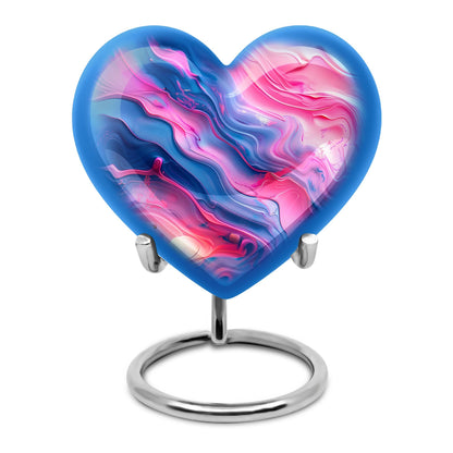 Abstract heart shaped memorial urn