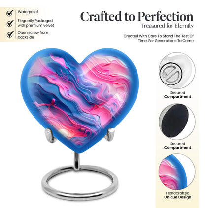 Abstract heart shaped memorial urn