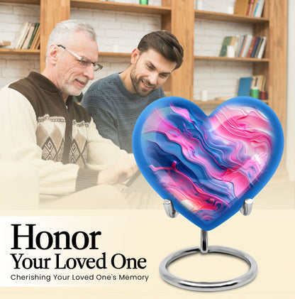 Abstract heart shaped memorial urn