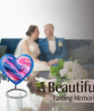 Abstract heart shaped memorial urn
