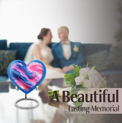 Abstract heart shaped memorial urn