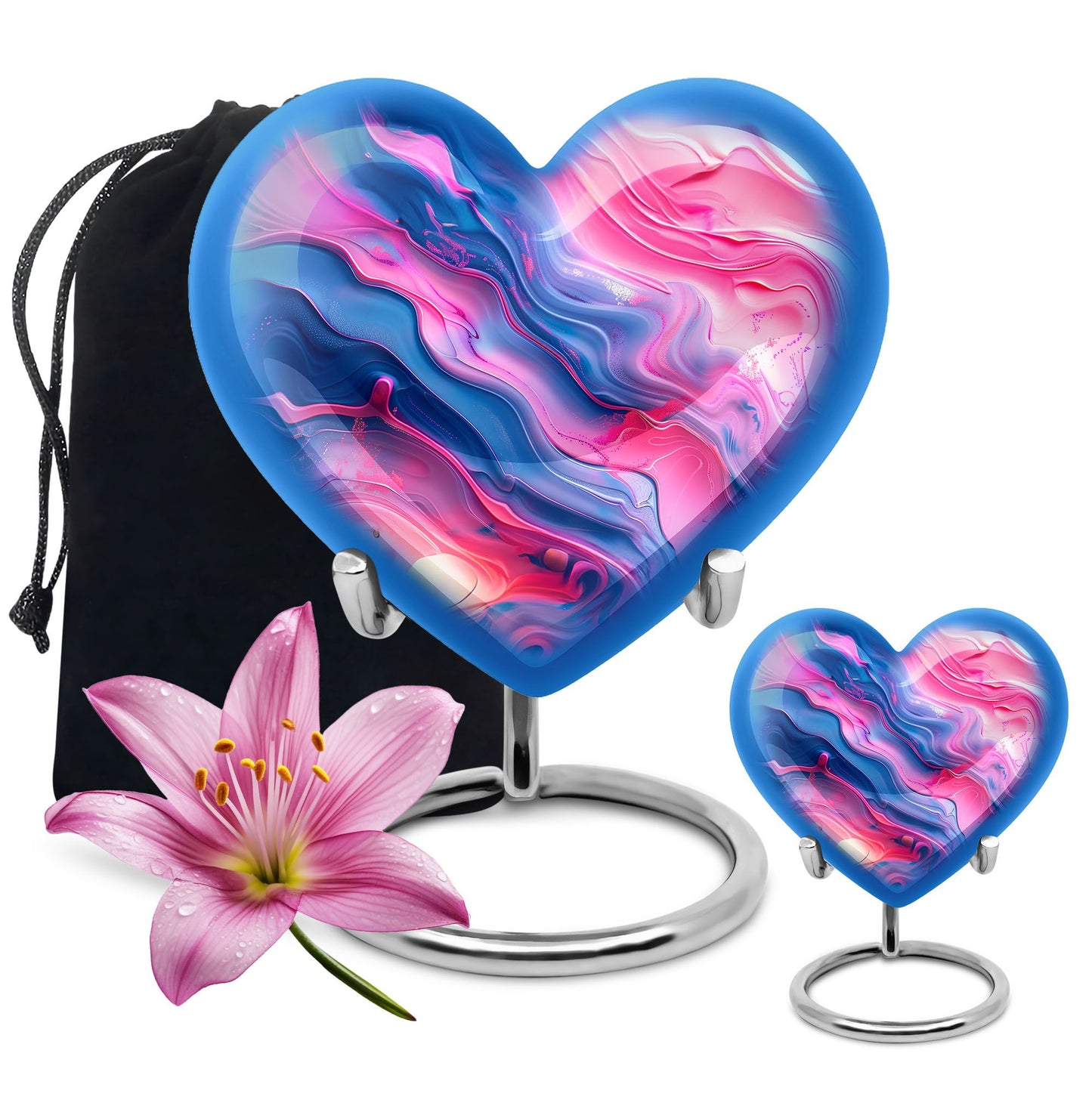 Abstract heart shaped memorial urn