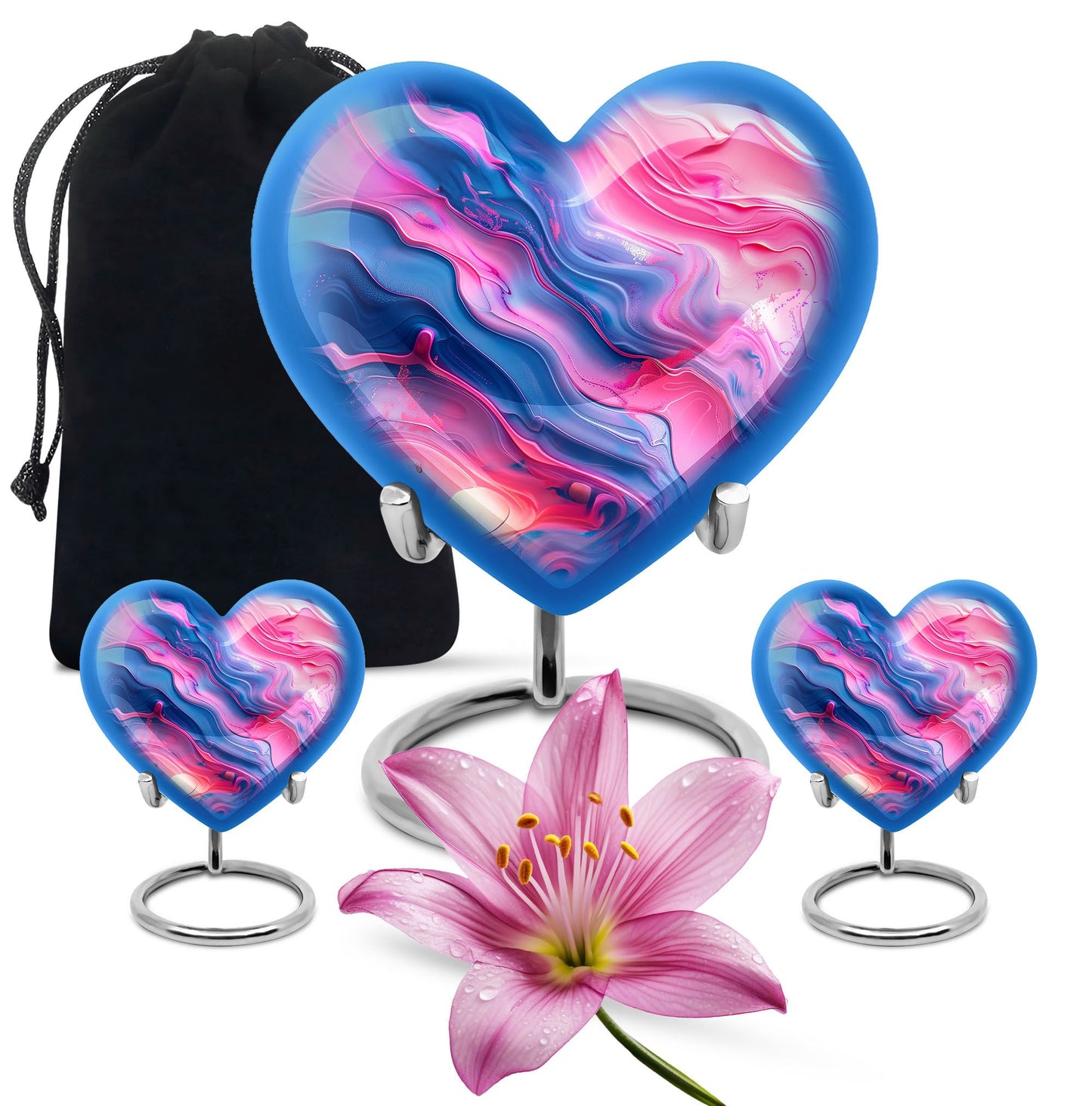 Abstract heart shaped memorial urn