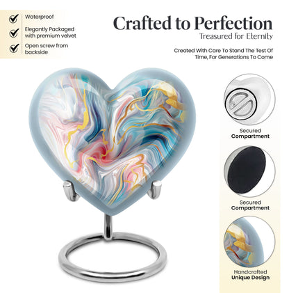10-inch abstract heart urn for cremation ashes