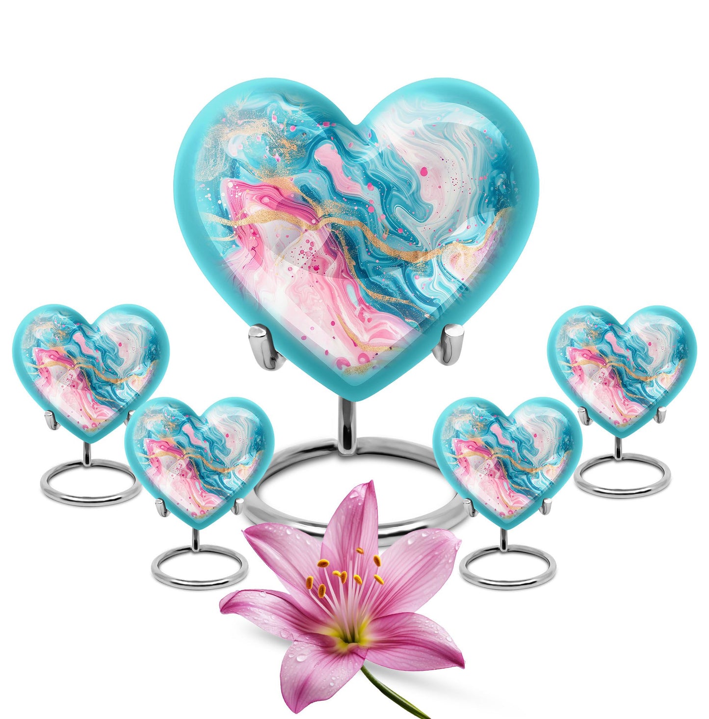 abstract heart urn