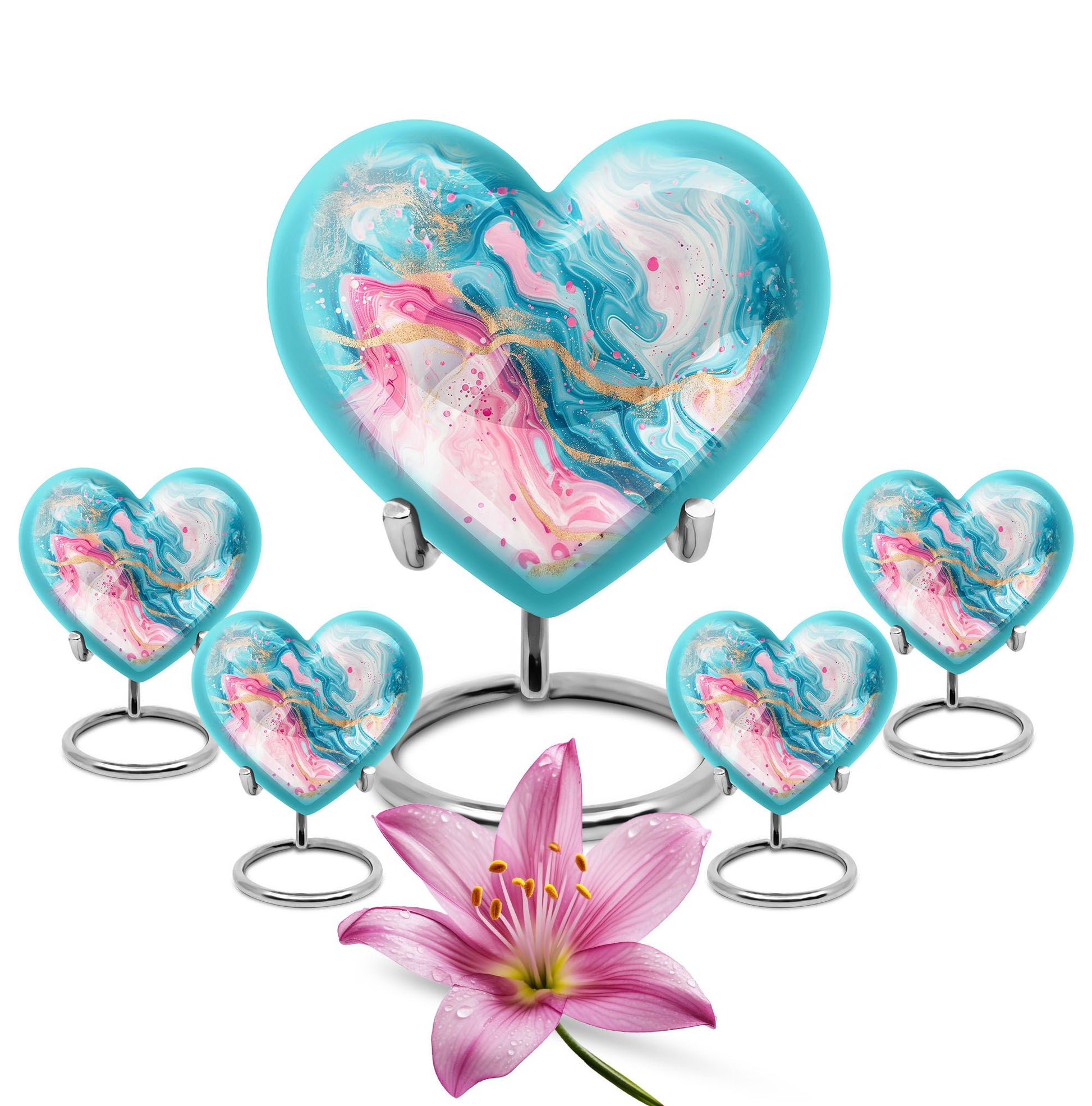 abstract heart urn