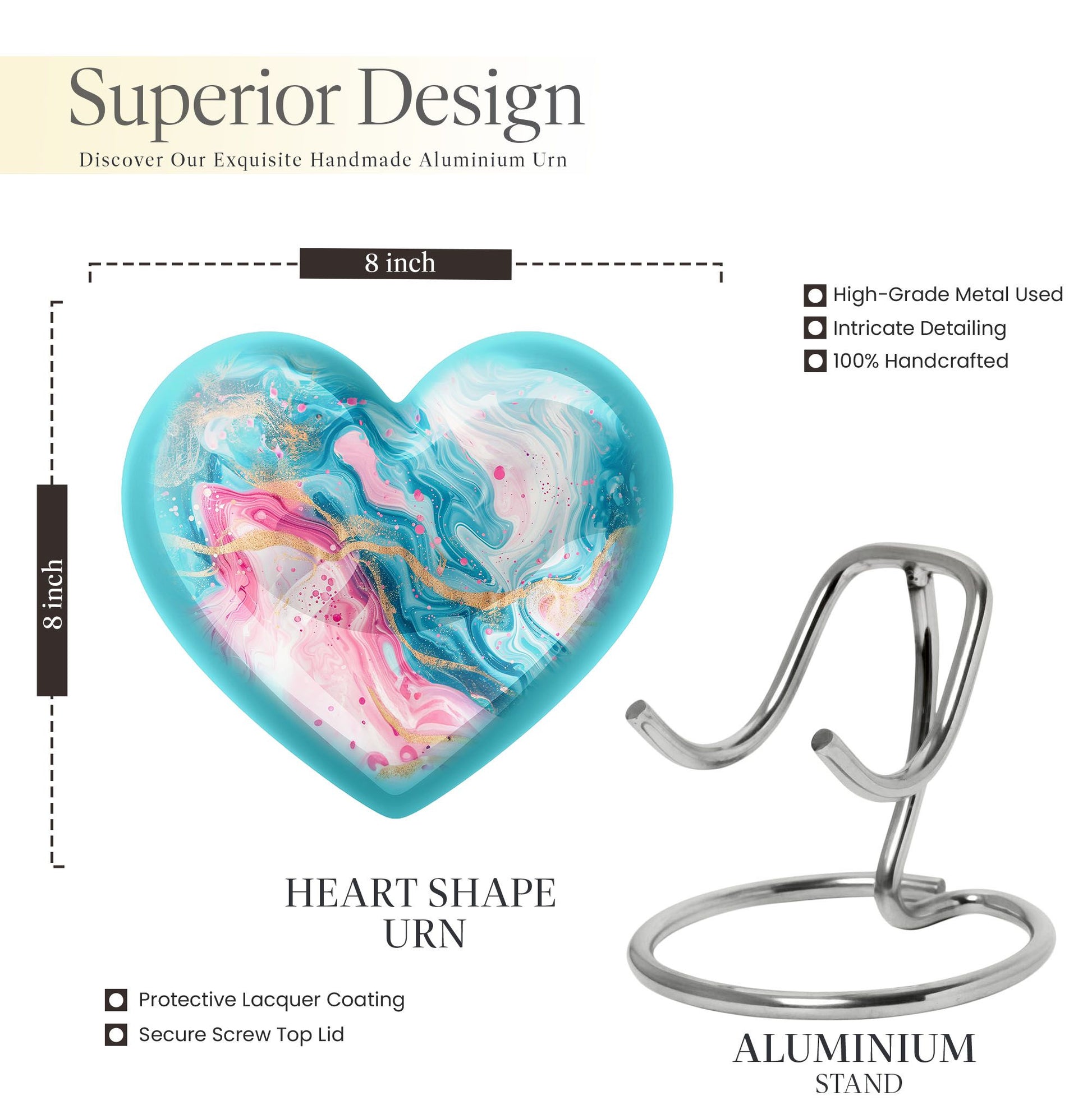 abstract heart urn