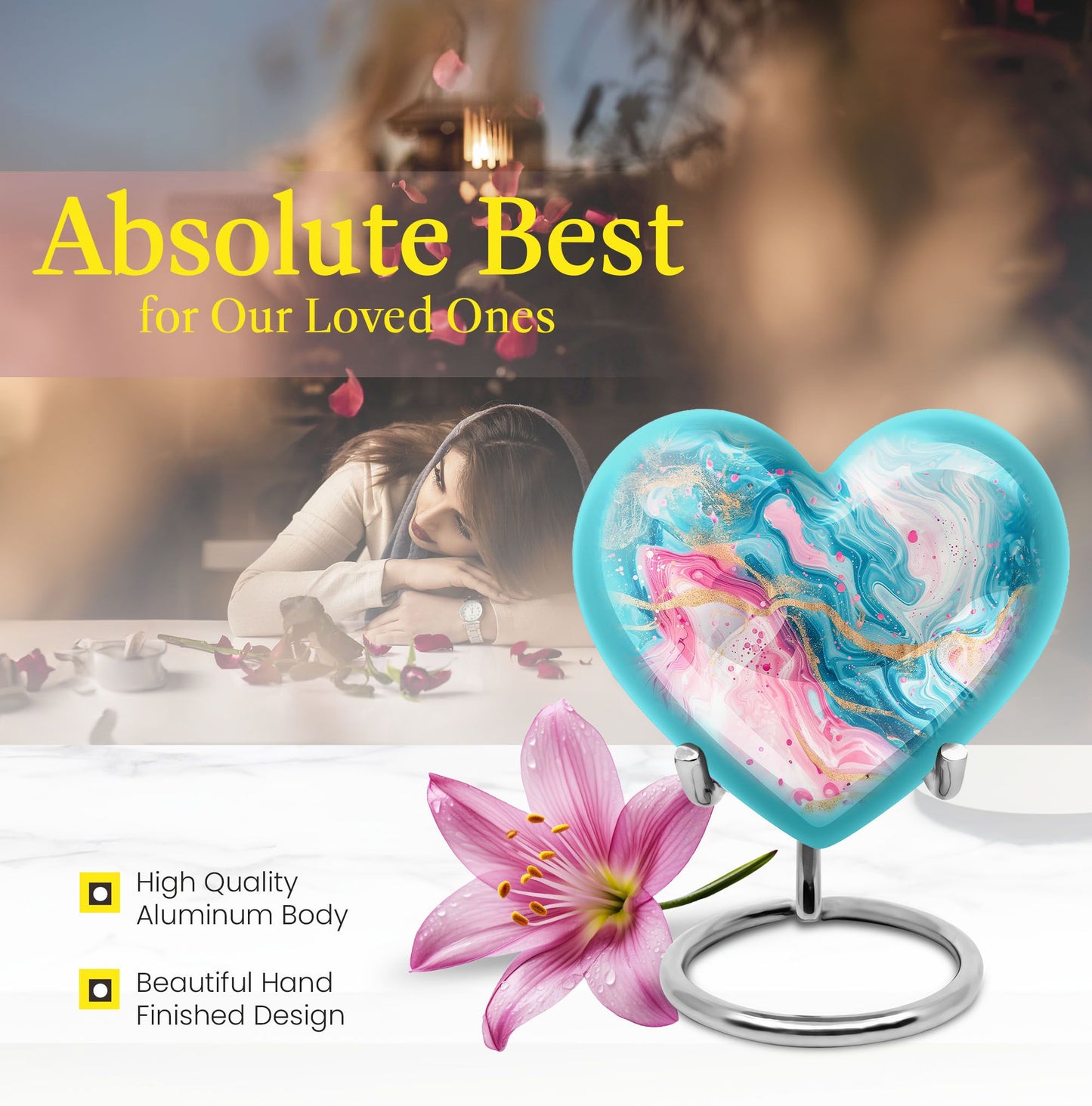 abstract heart urn