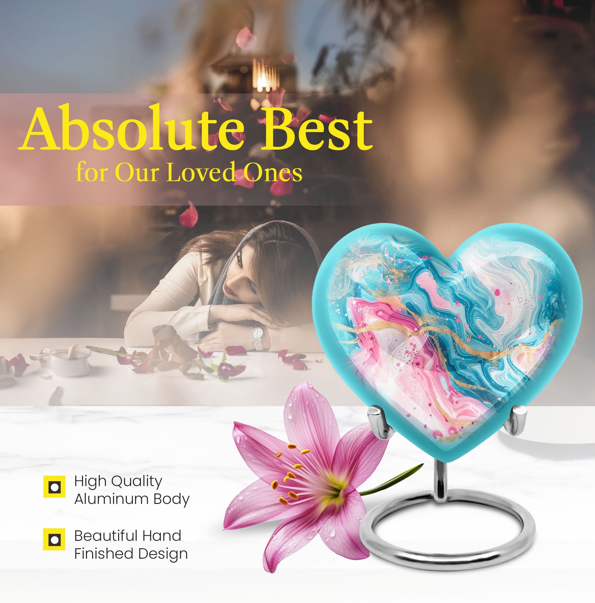 abstract heart urn