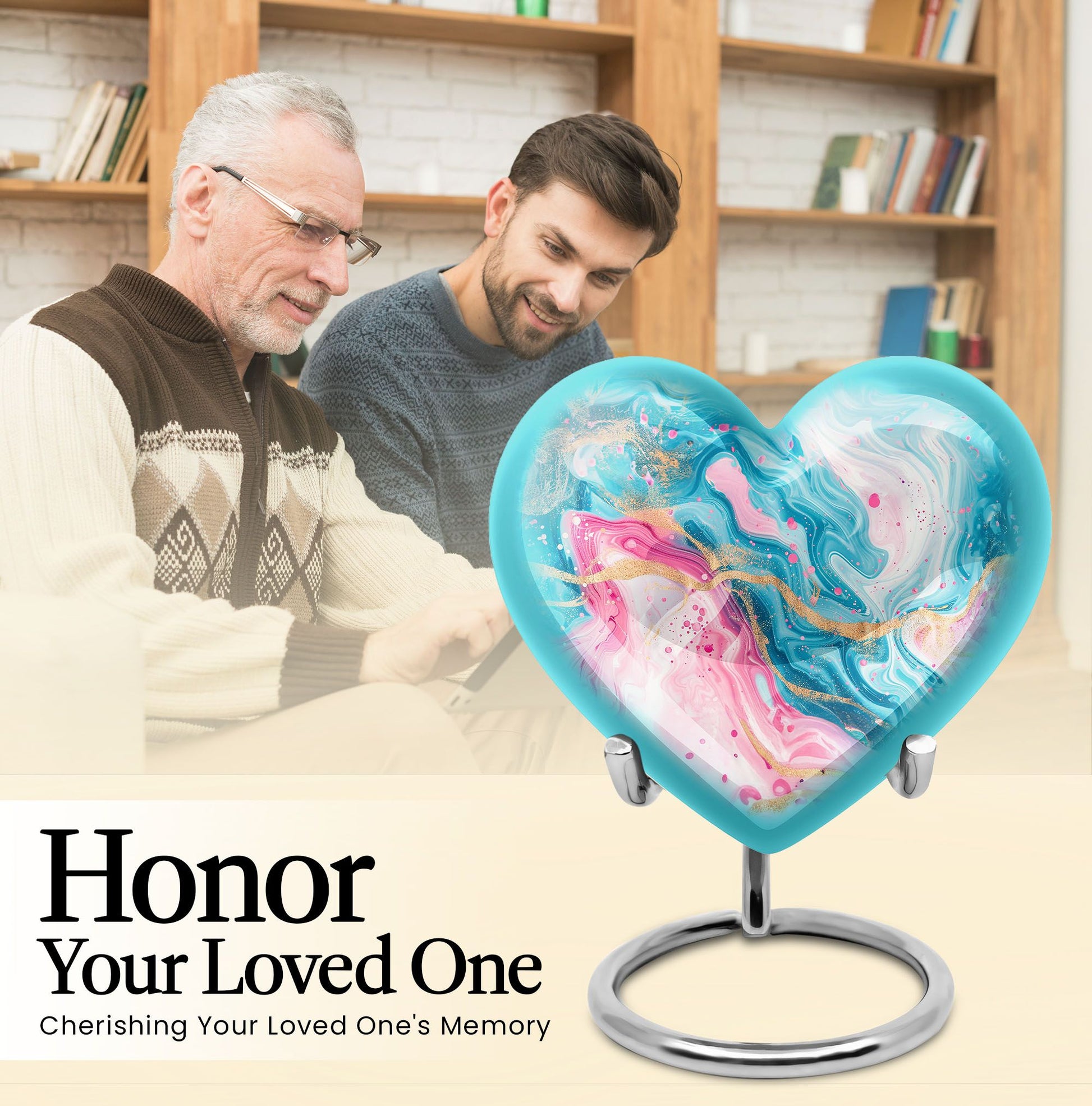 abstract heart urn