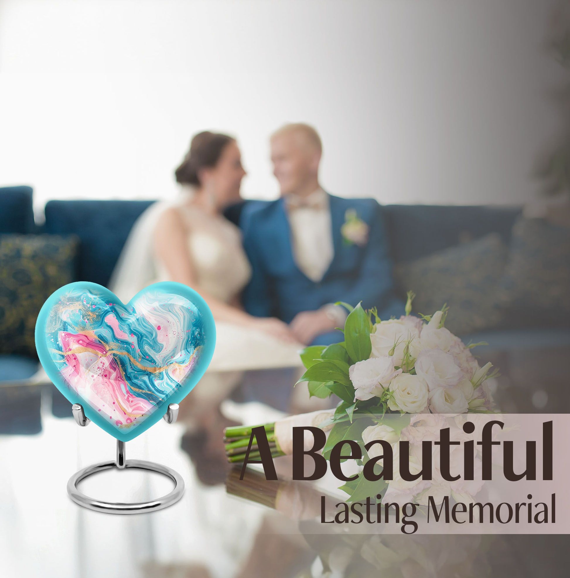 abstract heart urn