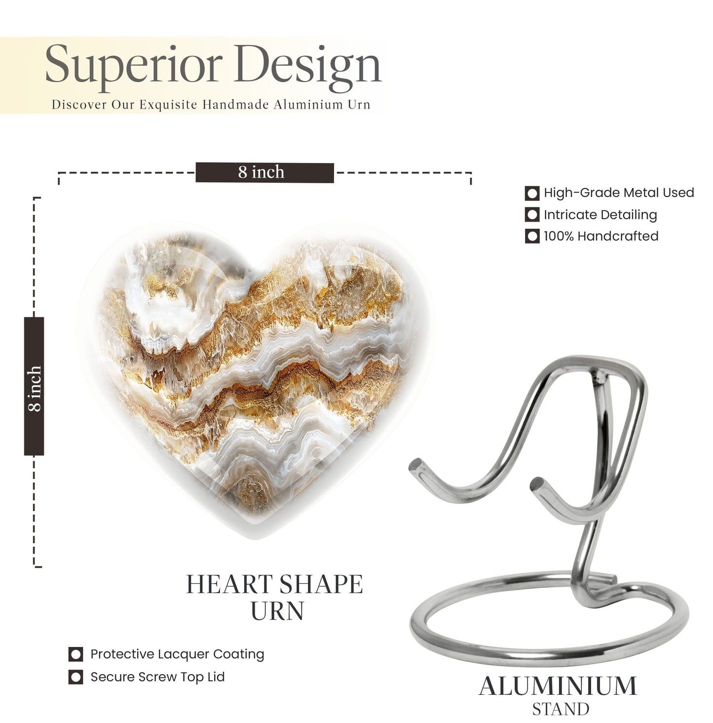 Abstract heart-shaped urn