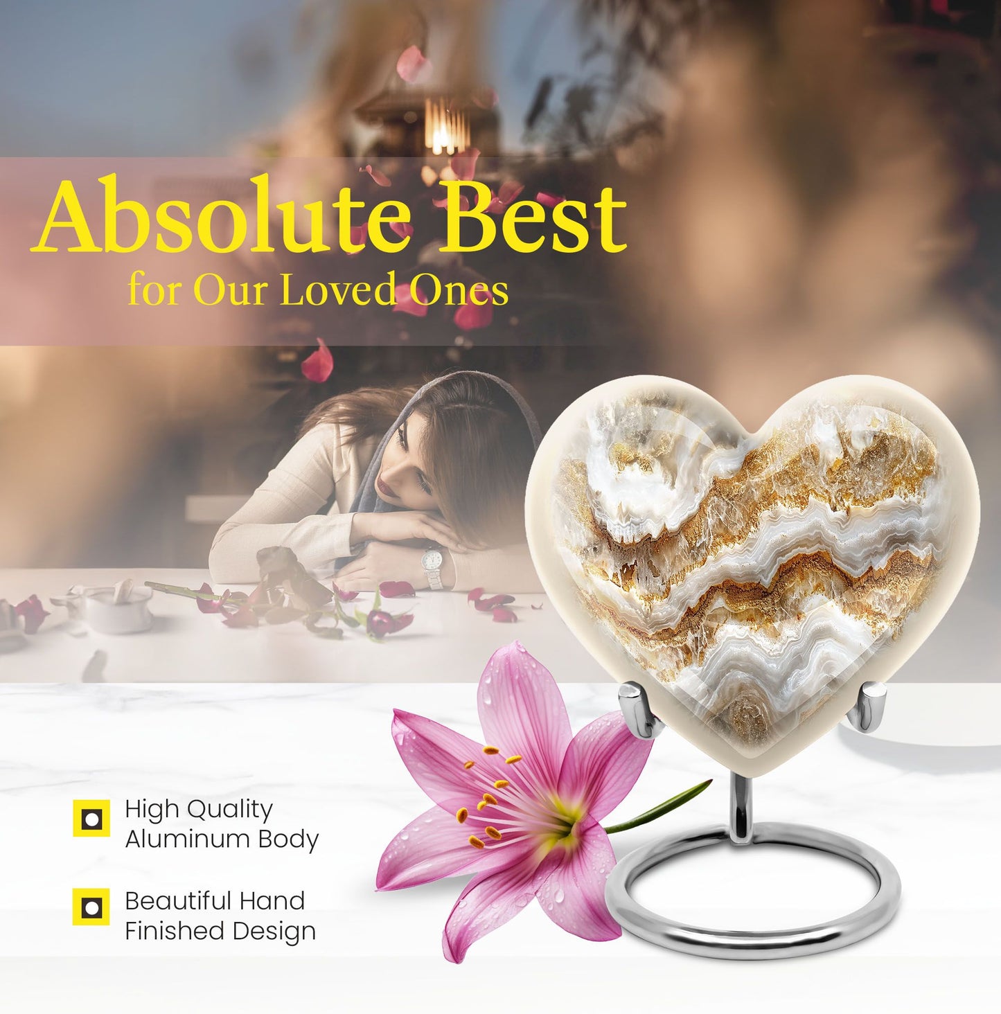 Abstract heart-shaped urn