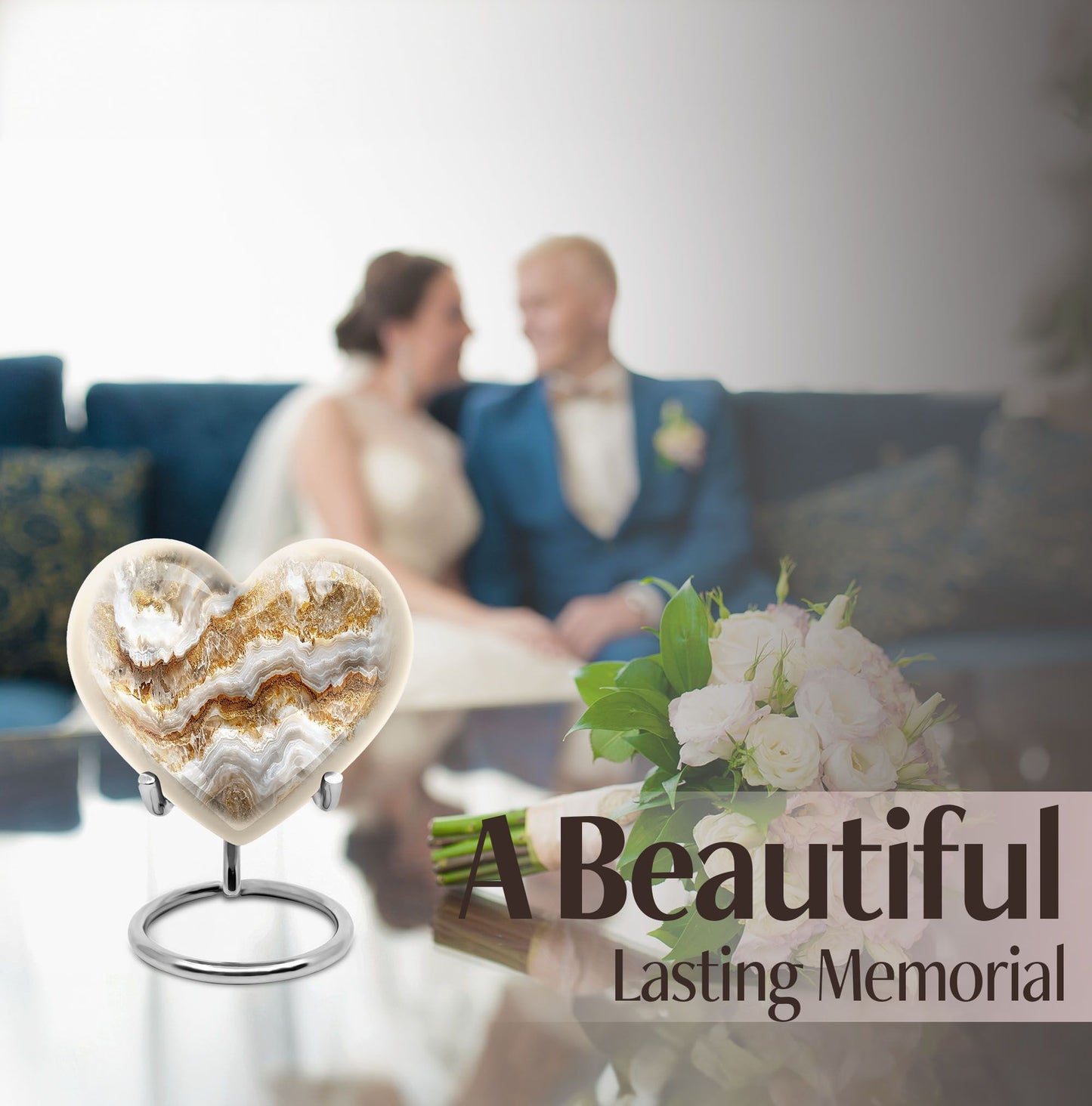 Abstract heart-shaped urn