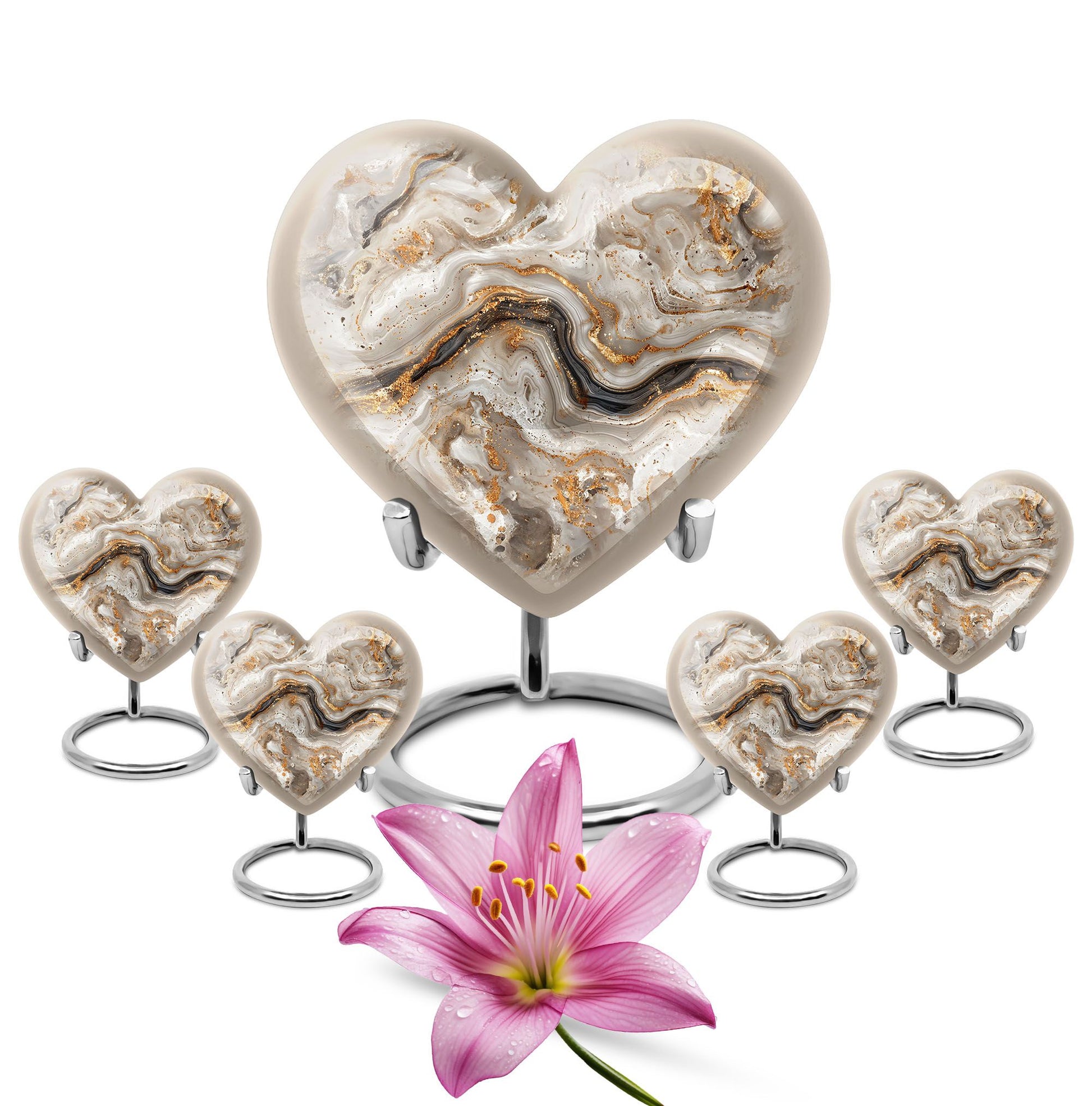 Vibrant Swirl Heart Memorial Urn for Ashes