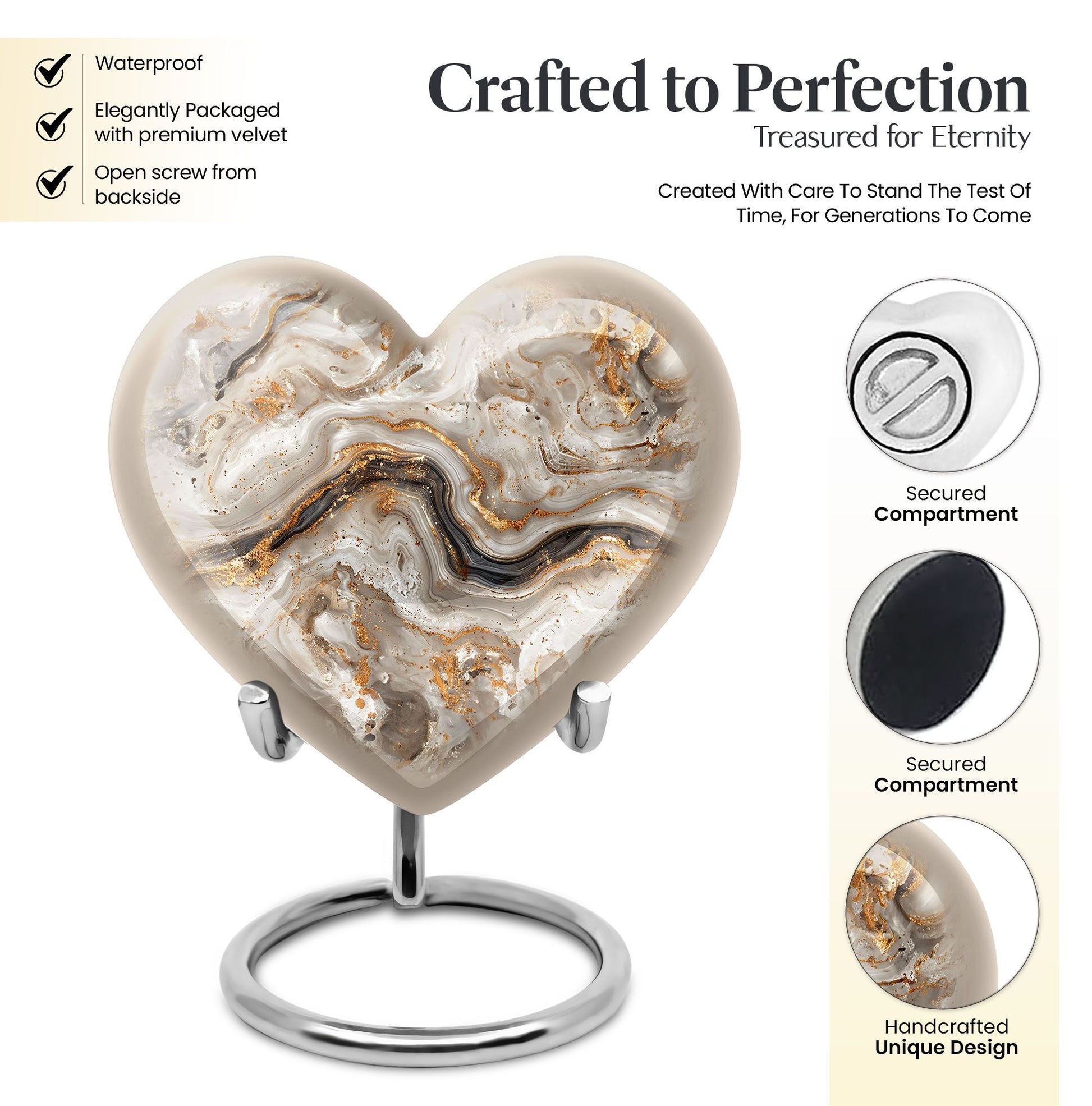 Vibrant Swirl Heart Memorial Urn for Ashes