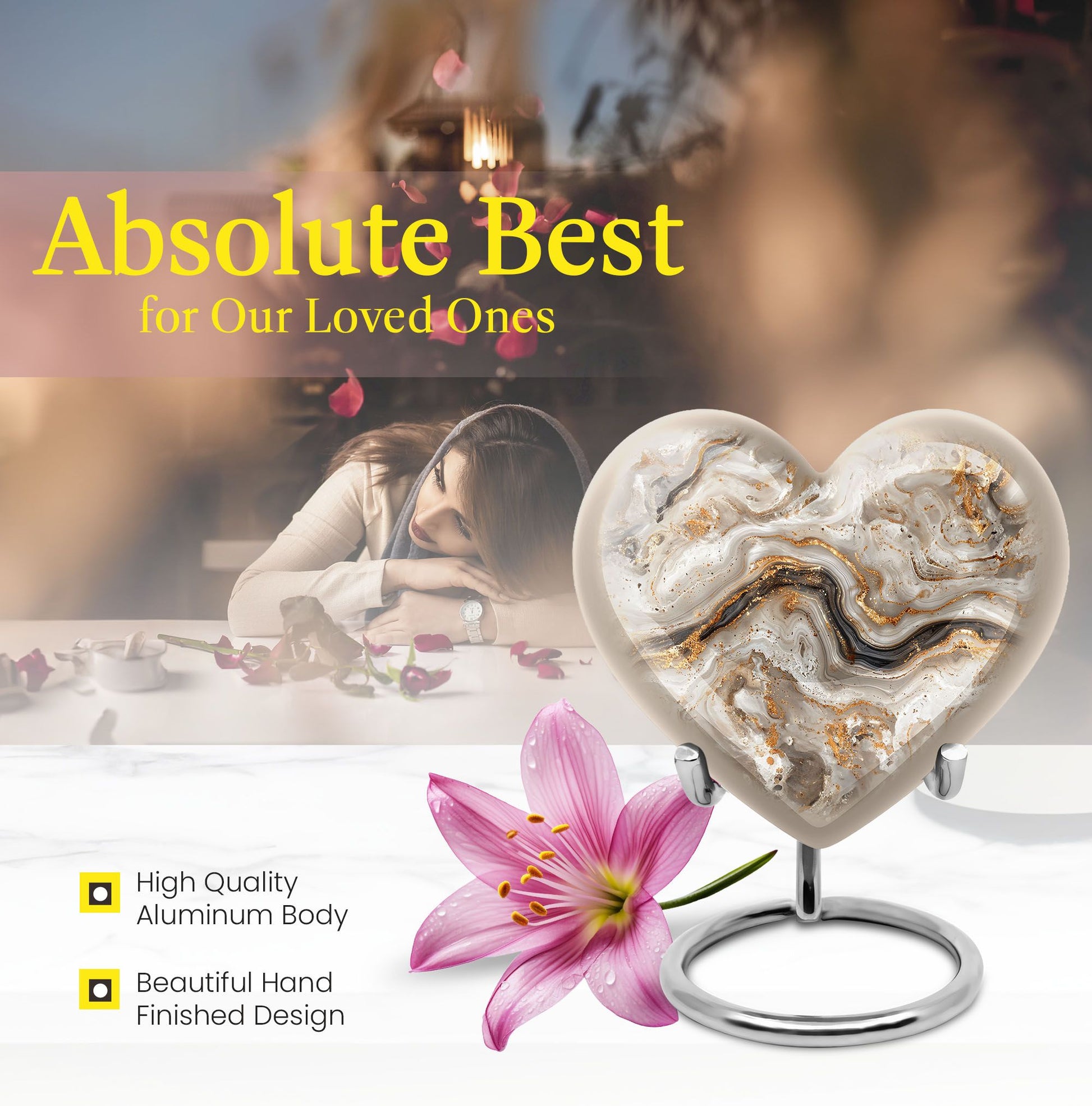 Vibrant Swirl Heart Memorial Urn for Ashes