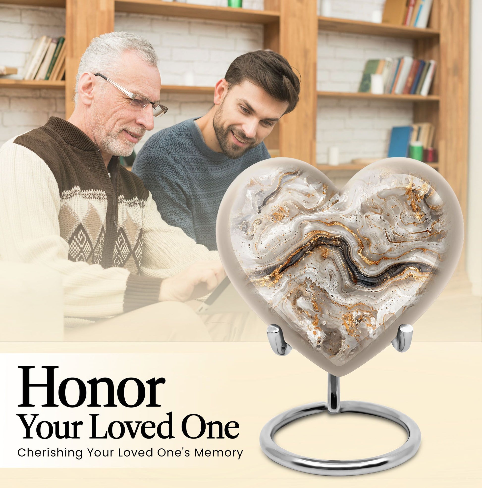 Vibrant Swirl Heart Memorial Urn for Ashes