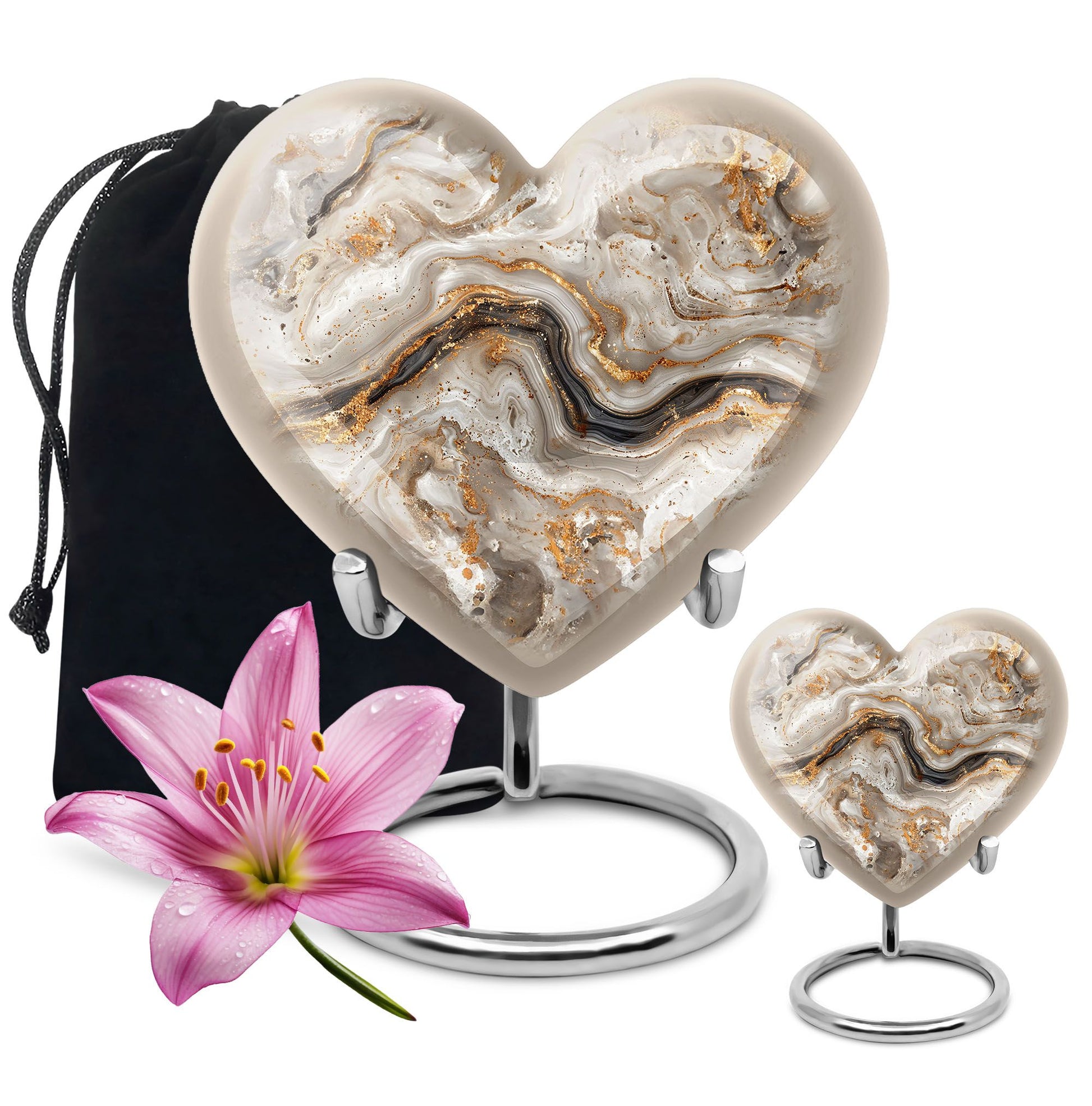 Vibrant Swirl Heart Memorial Urn for Ashes