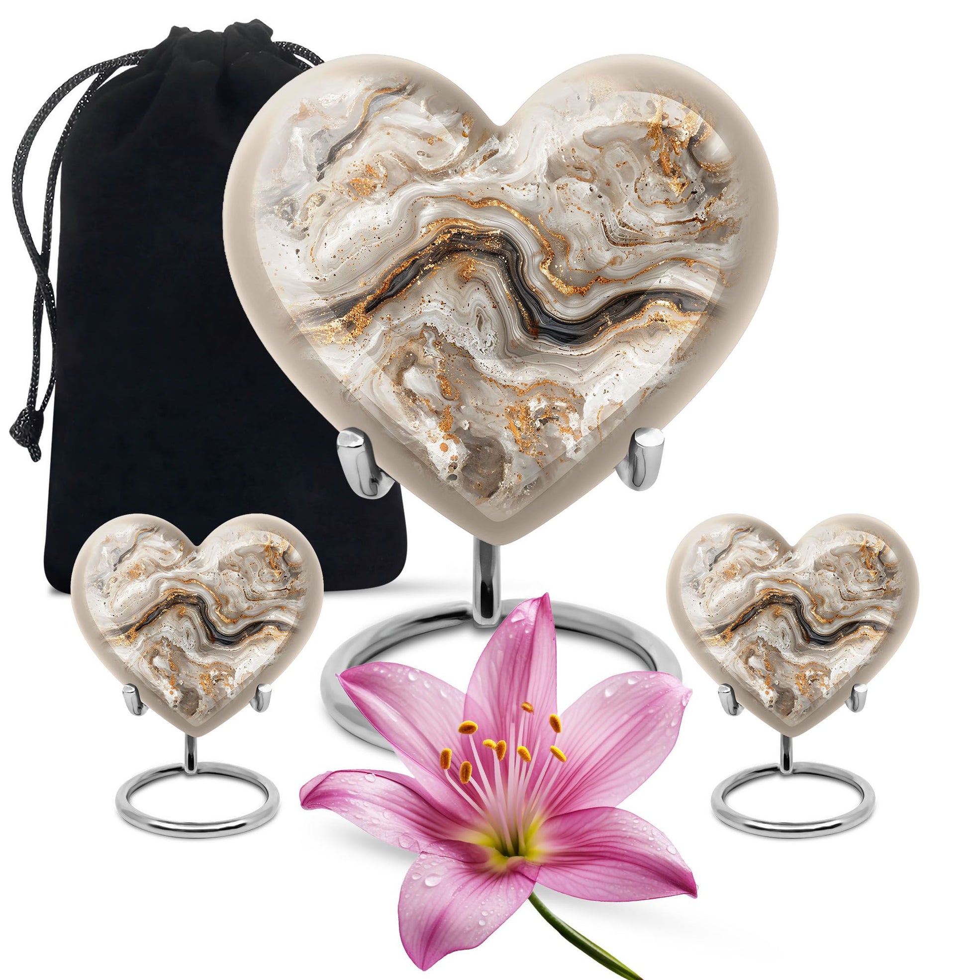 Vibrant Swirl Heart Memorial Urn for Ashes