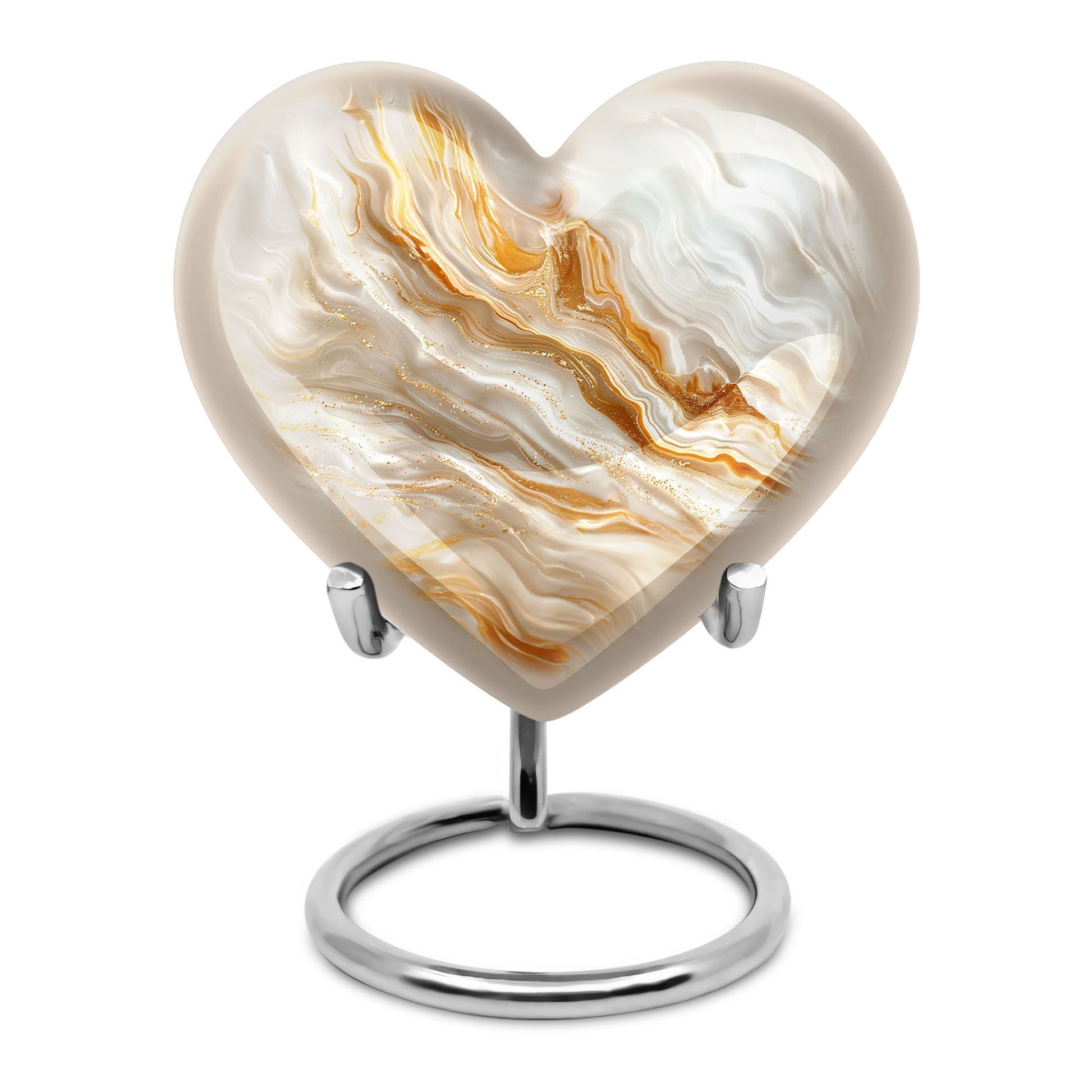 vibrant swirl heart urn for burial ashes