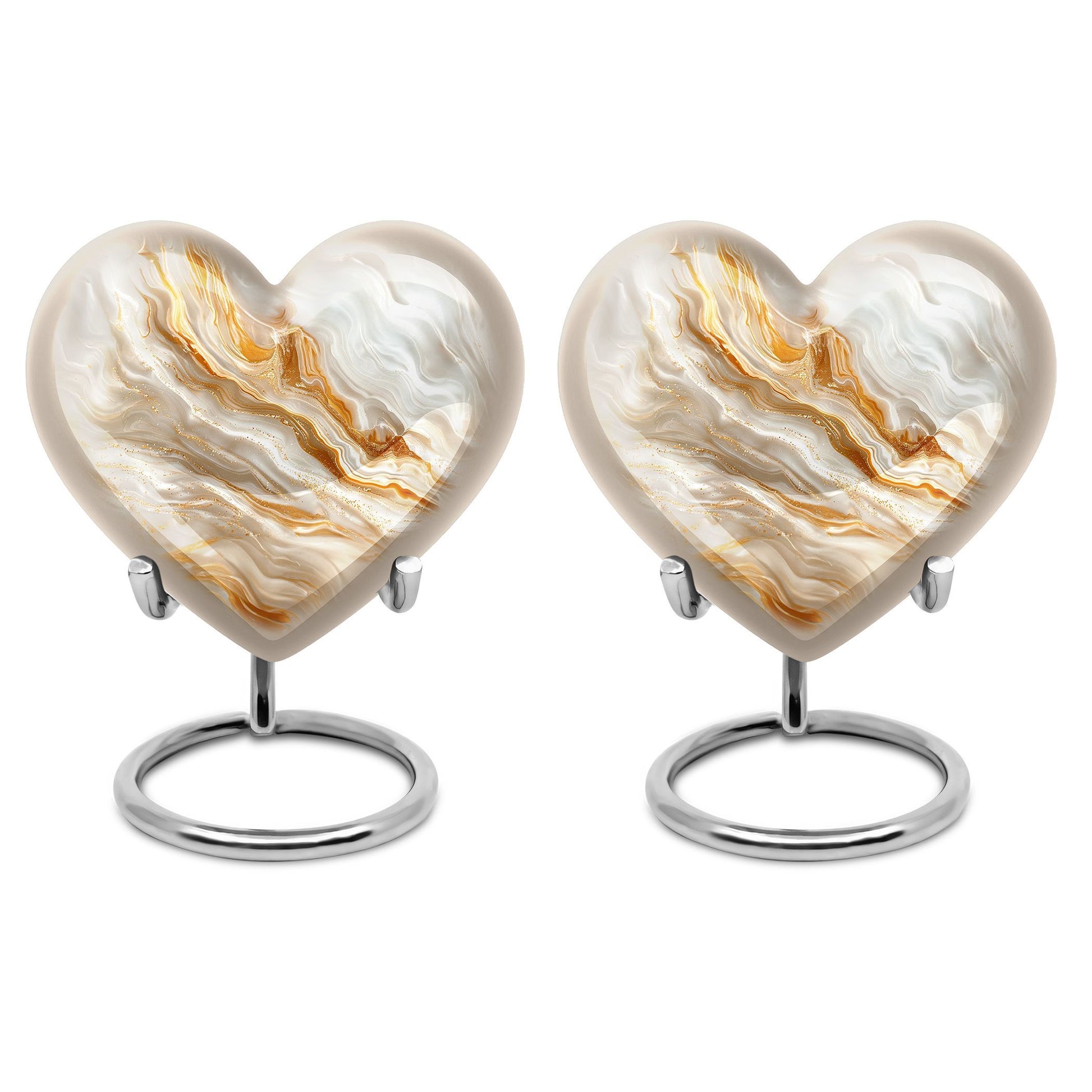 vibrant swirl heart urn for burial ashes