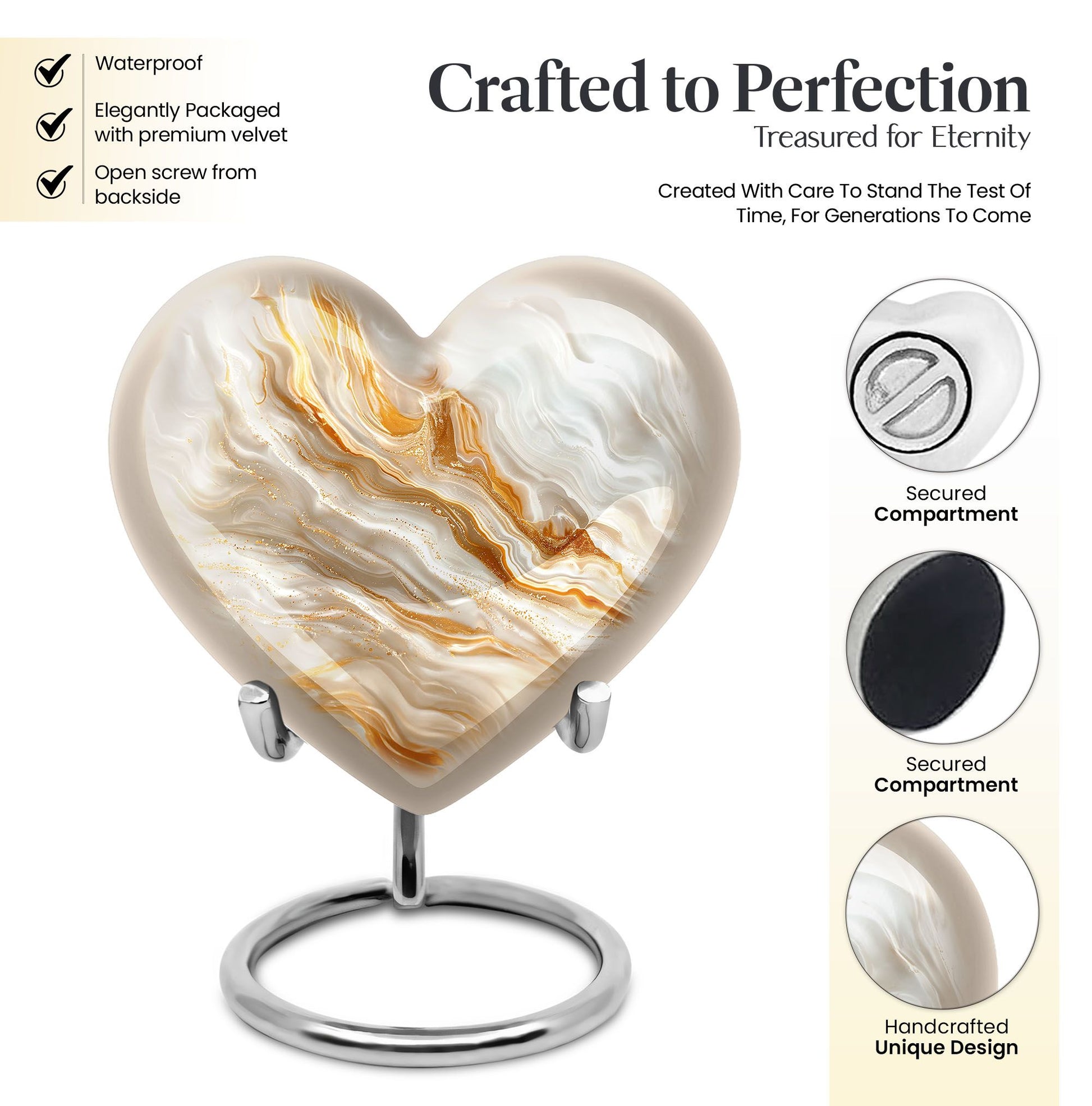 vibrant swirl heart urn for burial ashes