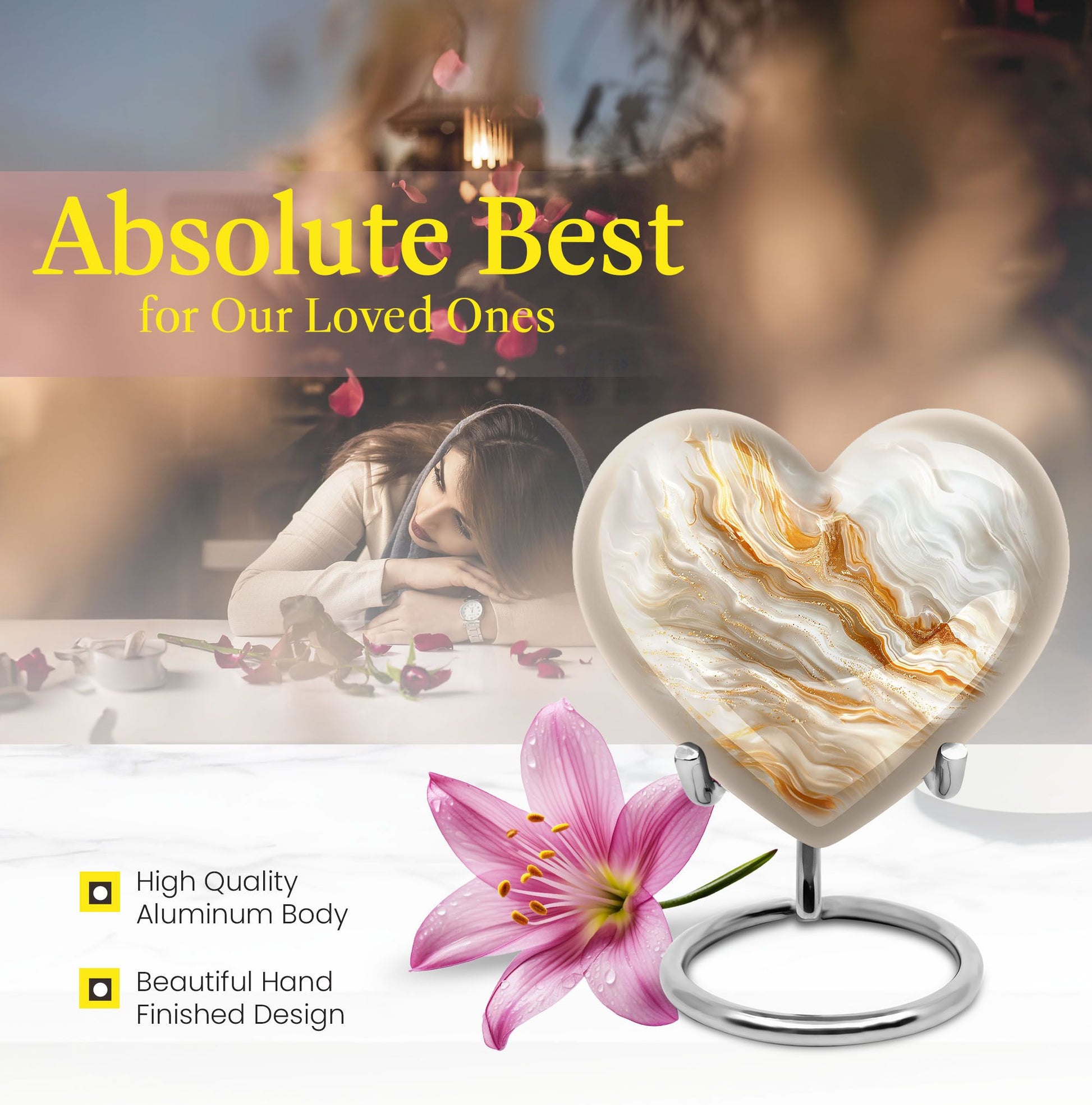 vibrant swirl heart urn for burial ashes