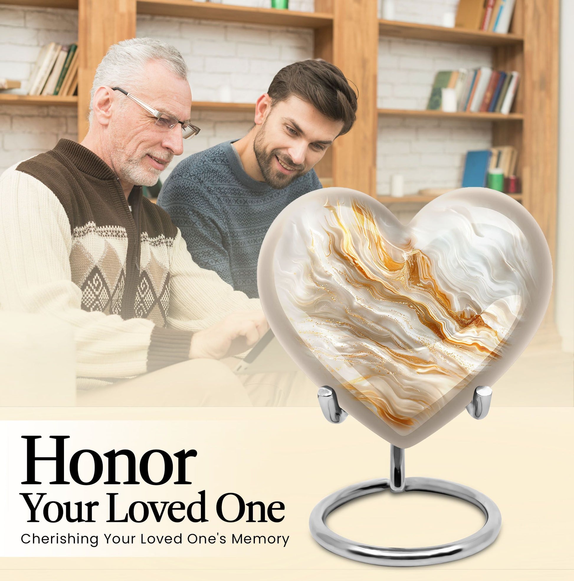vibrant swirl heart urn for burial ashes