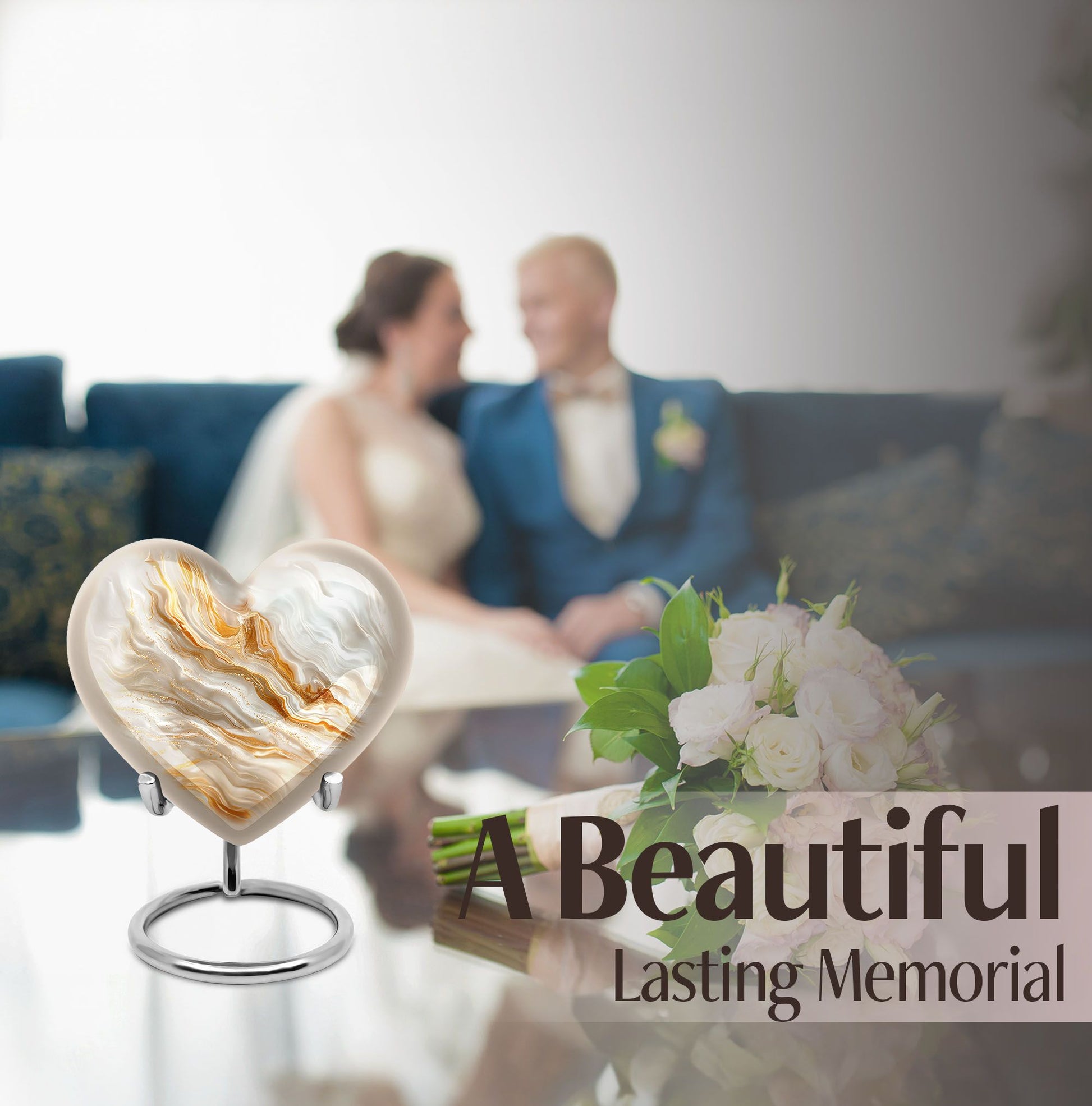 vibrant swirl heart urn for burial ashes