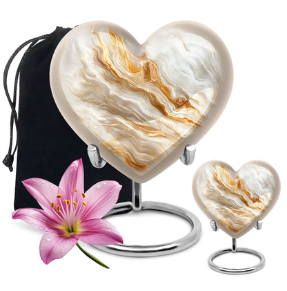 vibrant swirl heart urn for burial ashes