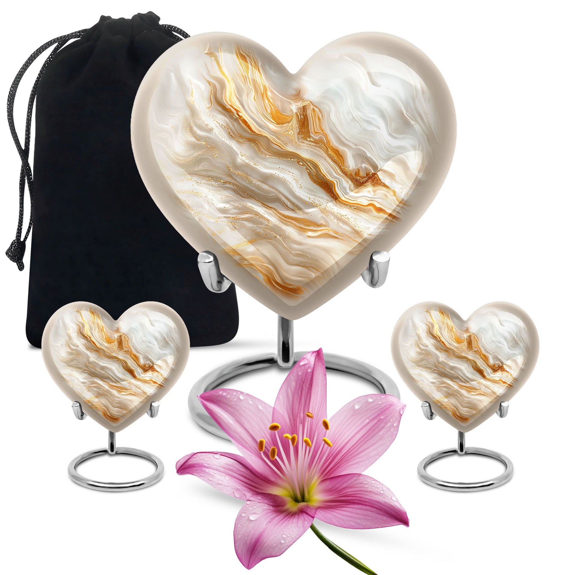 vibrant swirl heart urn for burial ashes