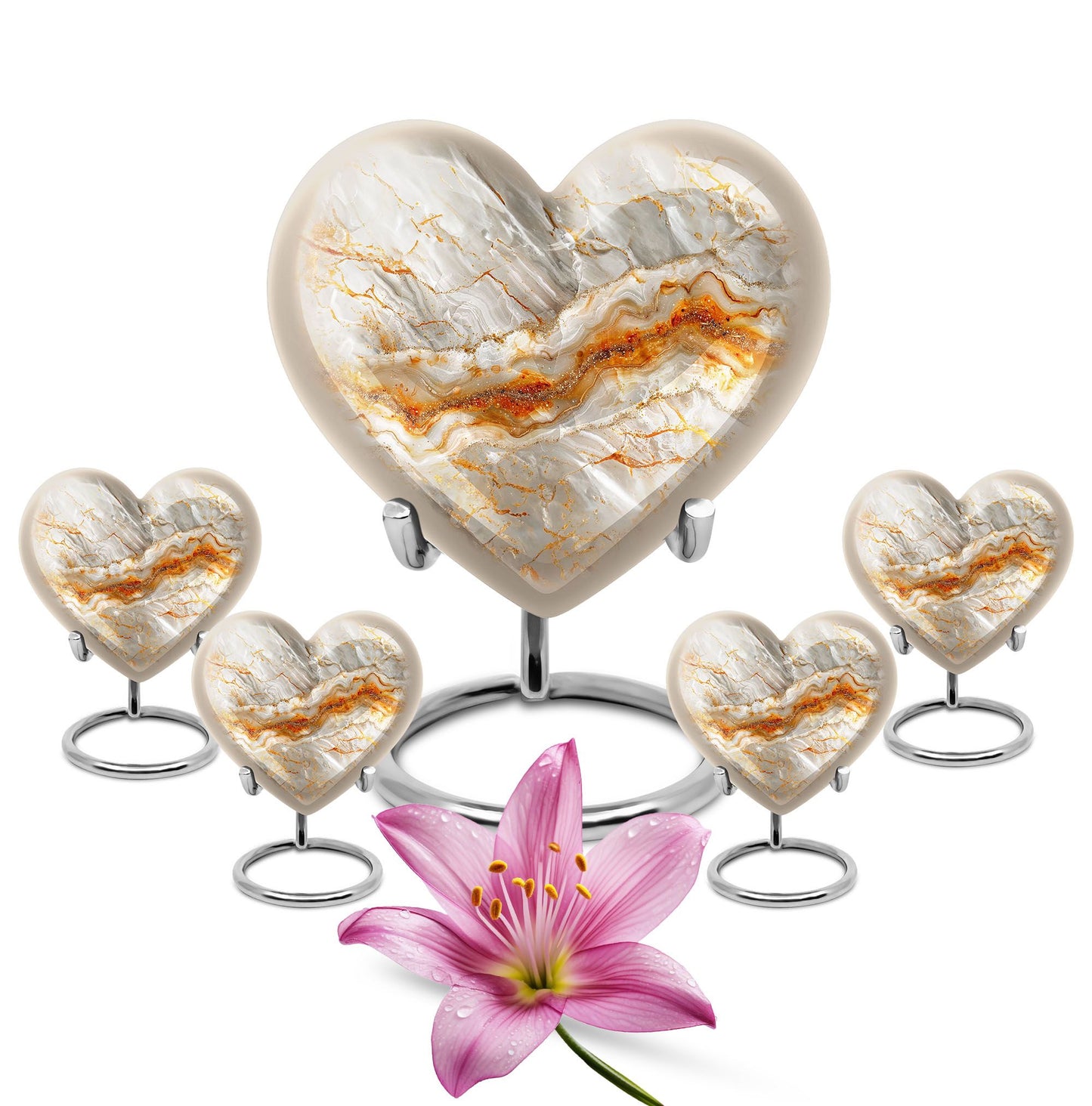 Vibrant Swirl Heart Urn