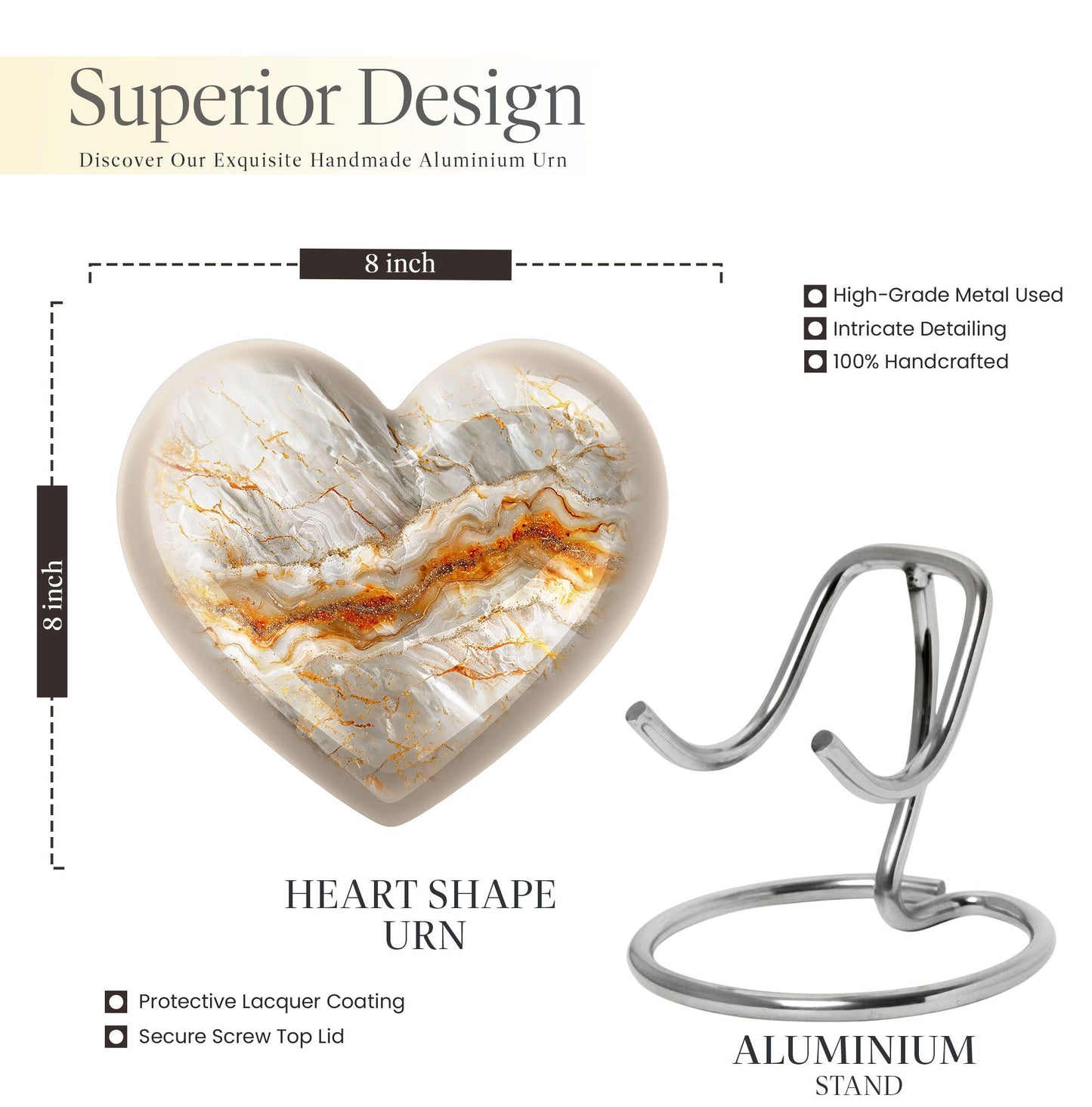 Vibrant Swirl Heart Urn