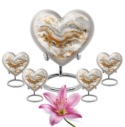Vibrant Swirl 10-inch heart urn for cremation ashes