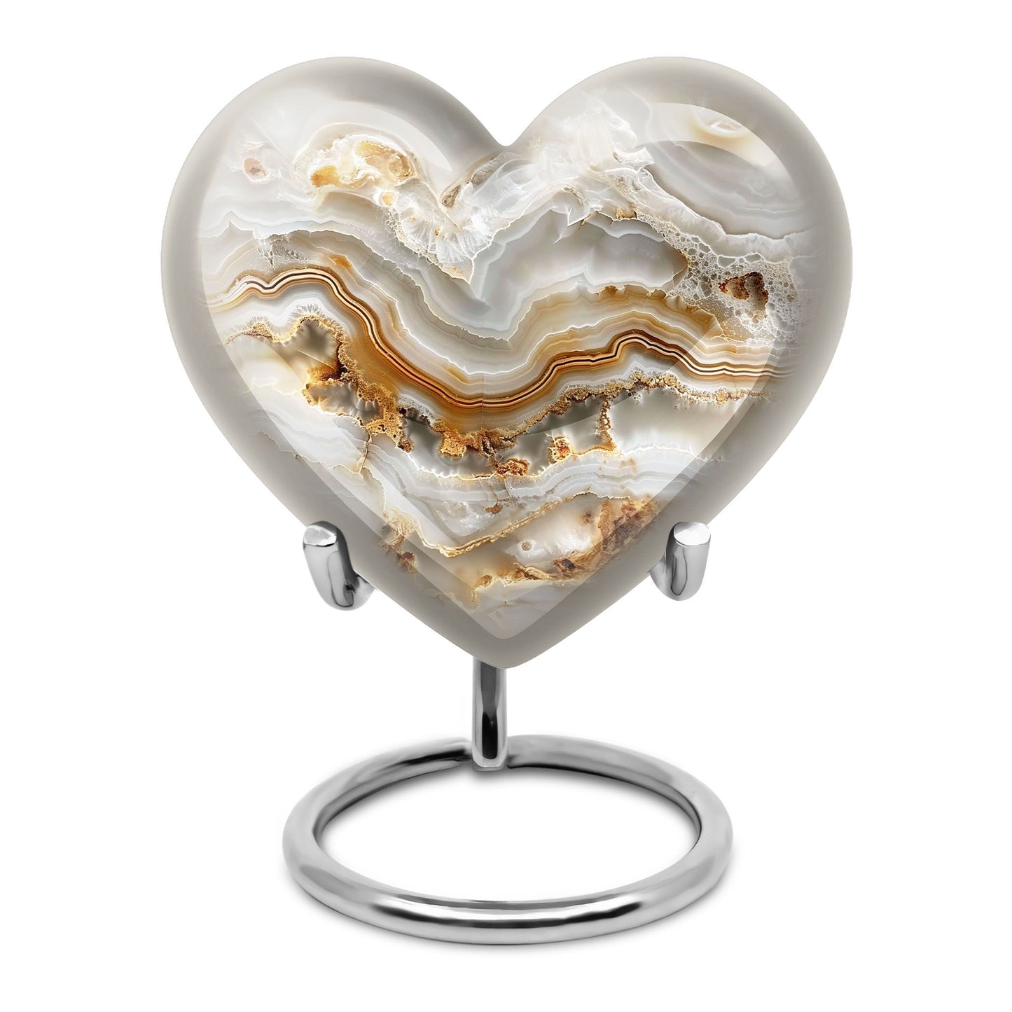 Vibrant Swirl 10-inch heart urn for cremation ashes