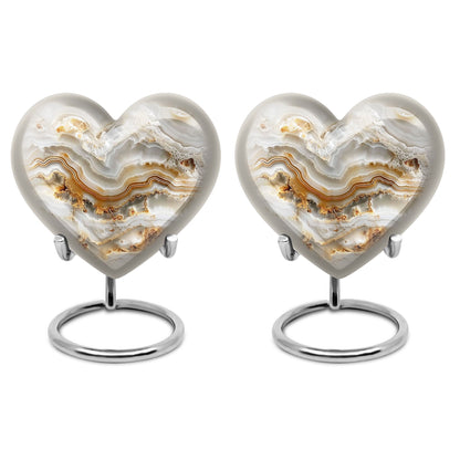 Vibrant Swirl 10-inch heart urn for cremation ashes