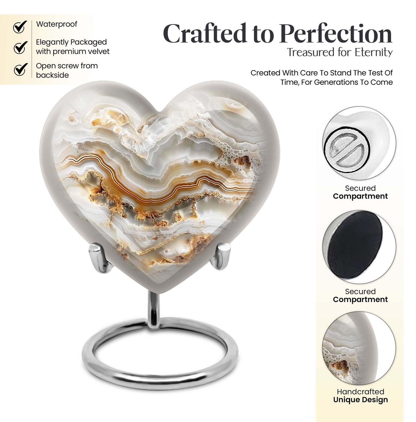 Vibrant Swirl 10-inch heart urn for cremation ashes