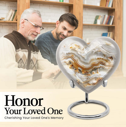 Vibrant Swirl 10-inch heart urn for cremation ashes