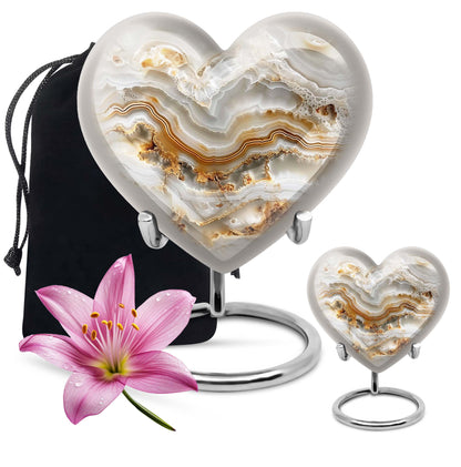 Vibrant Swirl 10-inch heart urn for cremation ashes