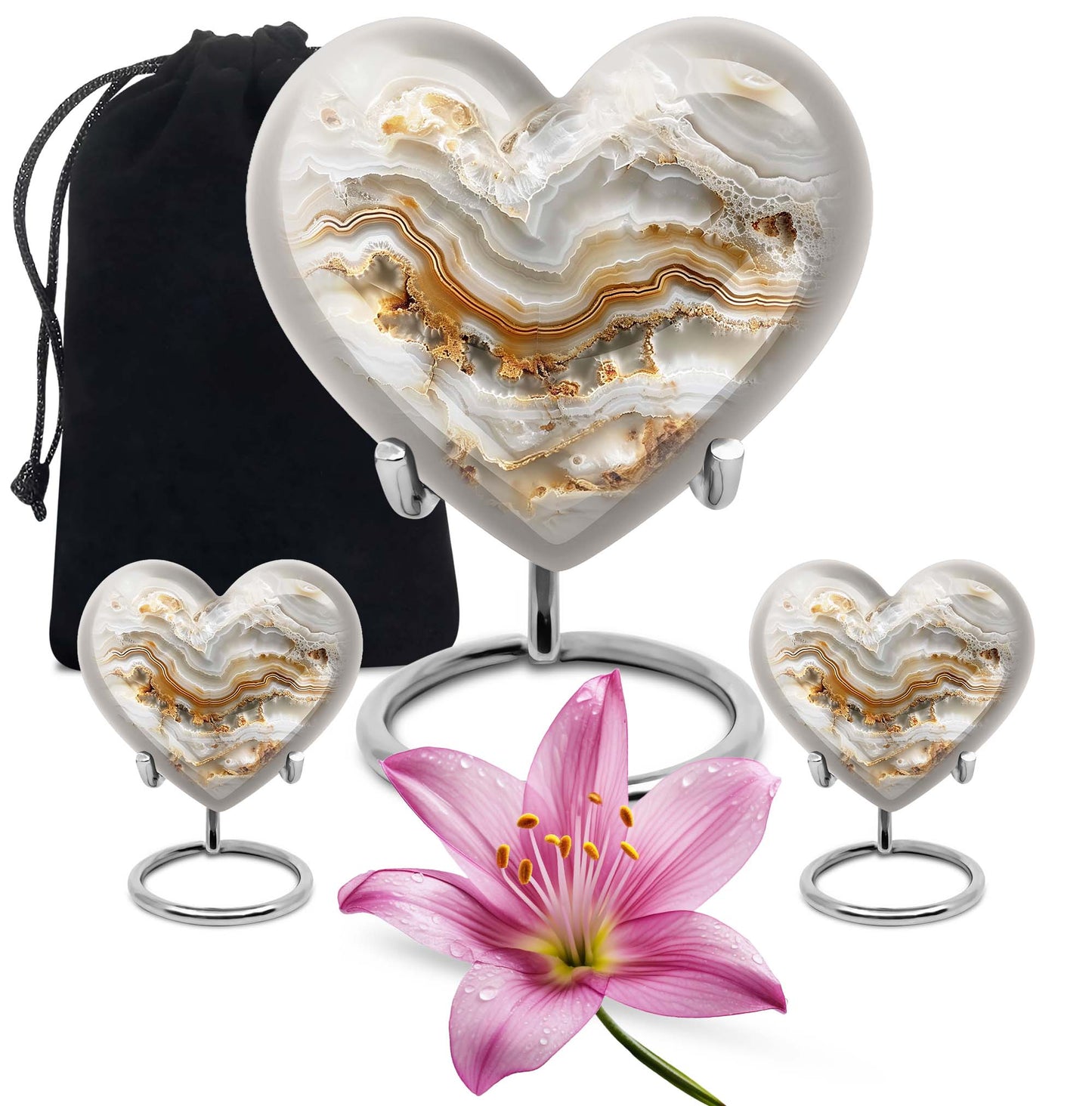 Vibrant Swirl 10-inch heart urn for cremation ashes