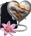 Vibrant Swirl Heart Urn for human ashes