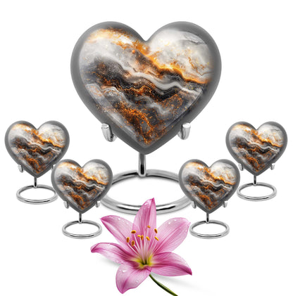Vibrant Swirl Heart Urn for human ashes