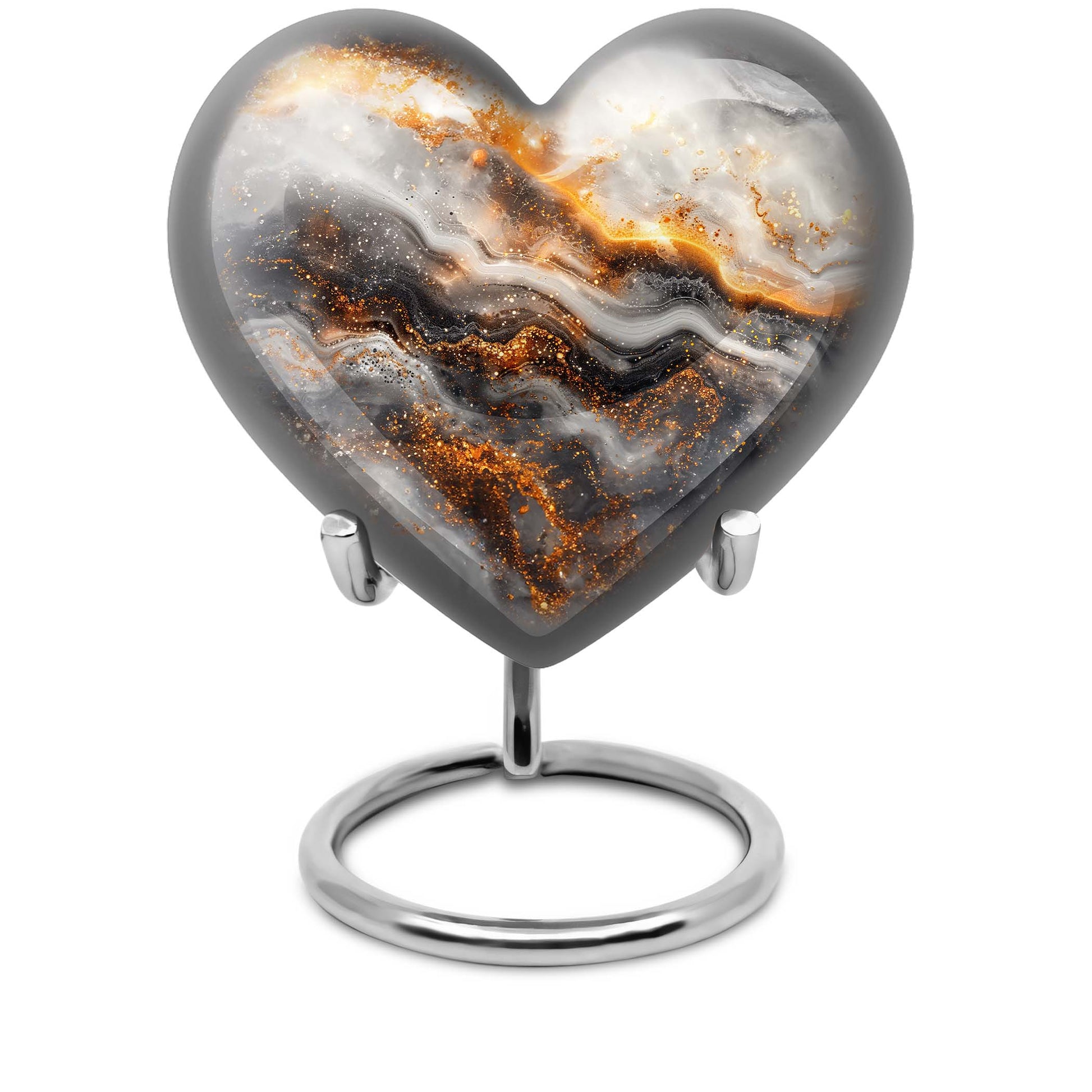 Vibrant Swirl Heart Urn for human ashes